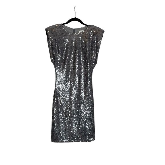 ASTR the Label Structured Padded Silver Gray Sequin Mini Cocktail Dress| XS - Picture 6 of 9
